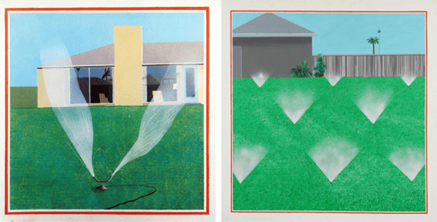 A Lawn Sprinkler  デイヴィッド・ホックニー展 Norman Lear bought a Hockney painting for $64,000. Now it